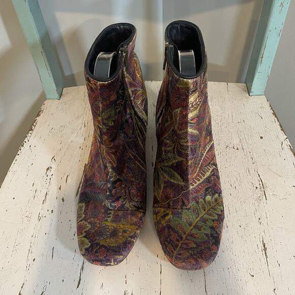 Hudson London Apisi Velvet Ankle Booties 40 Size 9 Portugal Dark Romantic Boho - Picture 3 of 8